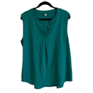 Newchoice Teal Cap Sleeve Blouse Size XL